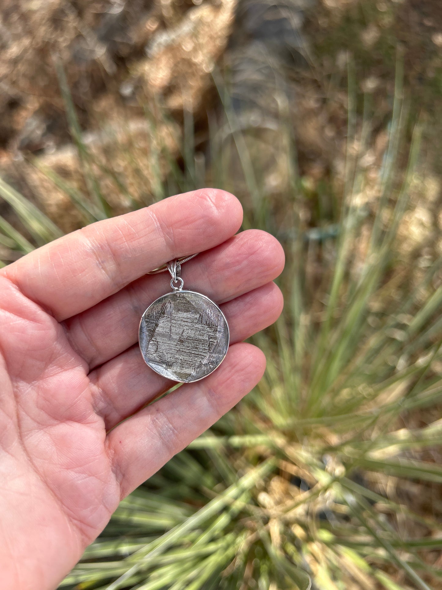 Muonionalusta meteorite pendant necklace T745