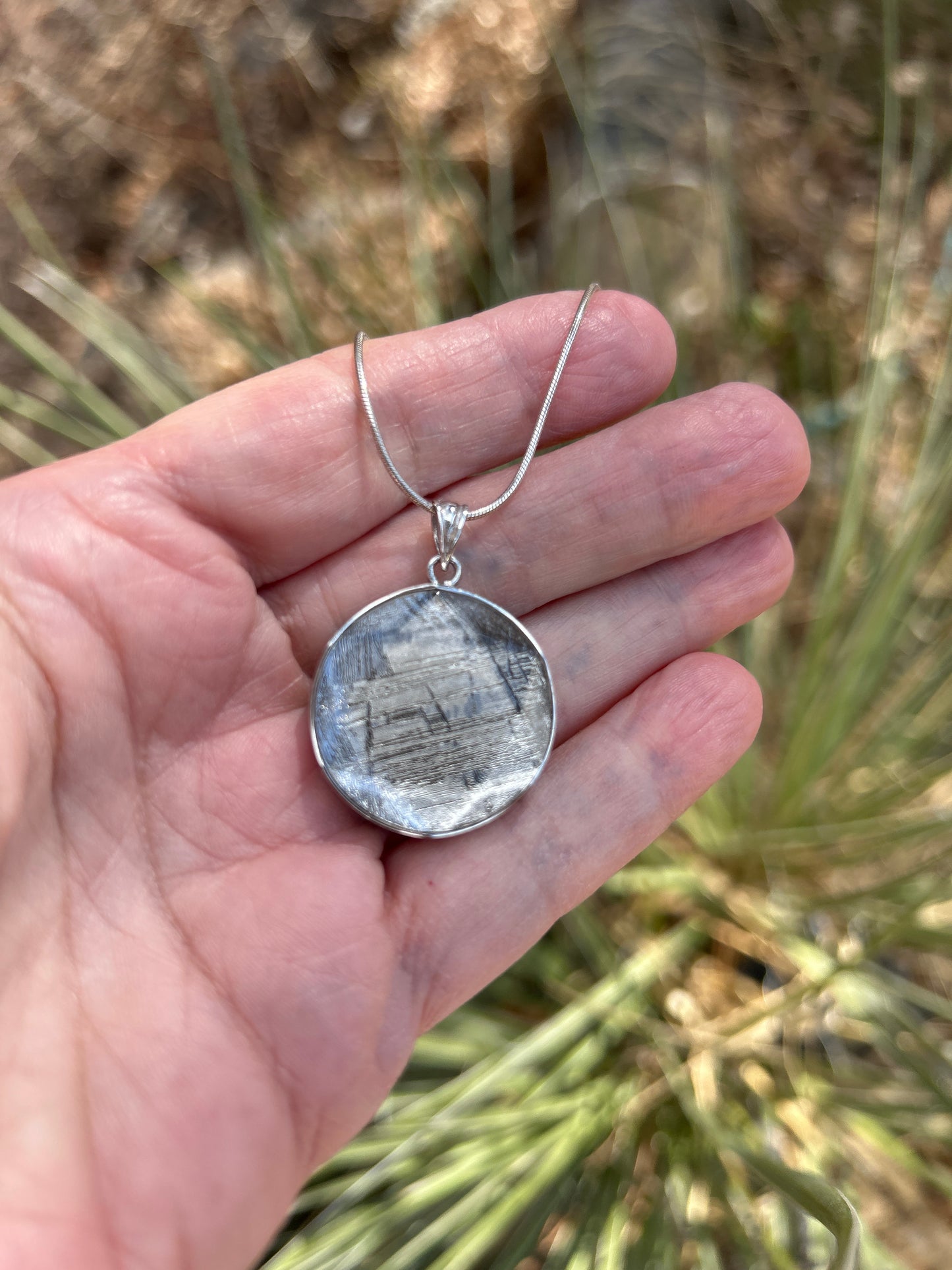 Muonionalusta meteorite pendant necklace T745