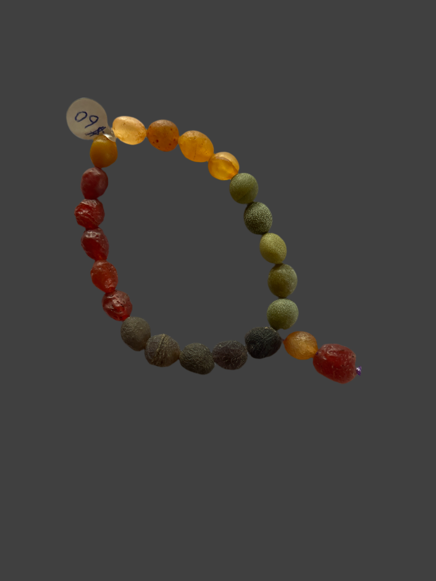 Gobi Desert Agate Bracelet (Candy & Green with Dangle) (S101)