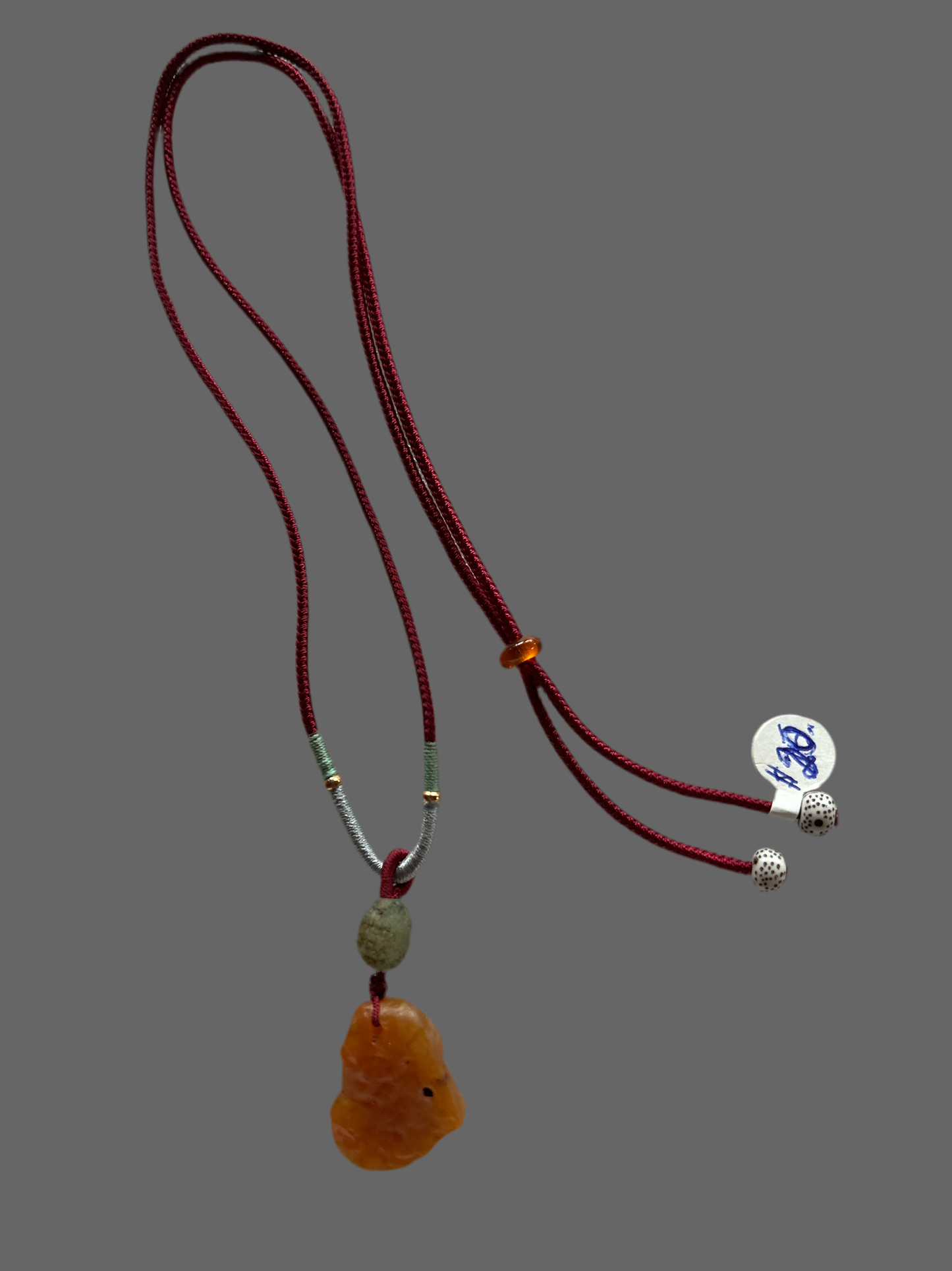 Gobi Desert Single Stone Necklace (Burnt Orange) (Z41)