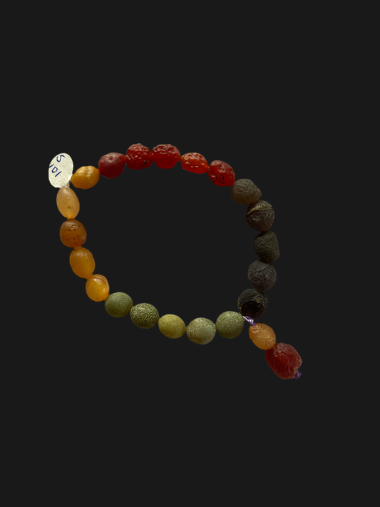 Gobi Desert Agate Bracelet (Candy & Green with Dangle) (S101)